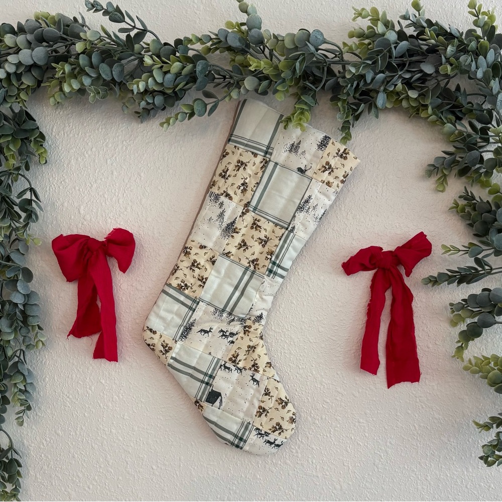 Plaid Patchwork Handmade Christmas Stocking